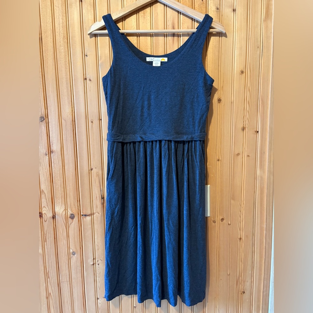 C&C California Navy Sleeveless Tank Dress with Pockets